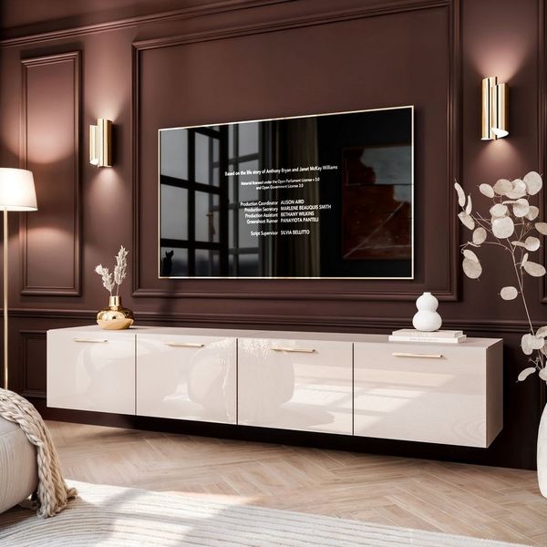 Lookway TV-Schrank AURA KASCHMIR GLOSS 200 cm Hängeschrank mit Led Beluchtung Breite: 200 cm