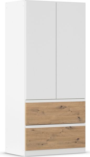 rauch Kleiderschrank, Drehtürenschrank COSTA, 2-türig, 2 Schubkästen, push-to-open, Alpinweiß, 91 x 197 x 54 cm Bild 3