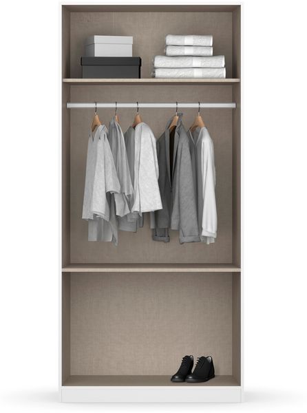 rauch Kleiderschrank, Drehtürenschrank COSTA, 2-türig, 2 Schubkästen, push-to-open, Alpinweiß, 91 x 197 x 54 cm Bild 5