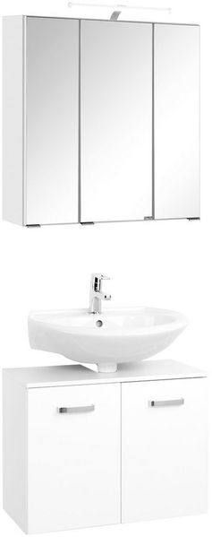welltime Badmöbel-Set Dorina, (2-St), bestehend aus Spiegelschrank und Unterbeckenschrank, Breite 60 cm