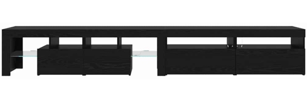 vidaXL TV-Schränk 3 pcs Schwarz Eichen-Optik 260 x 37 x 40 cm 3332493