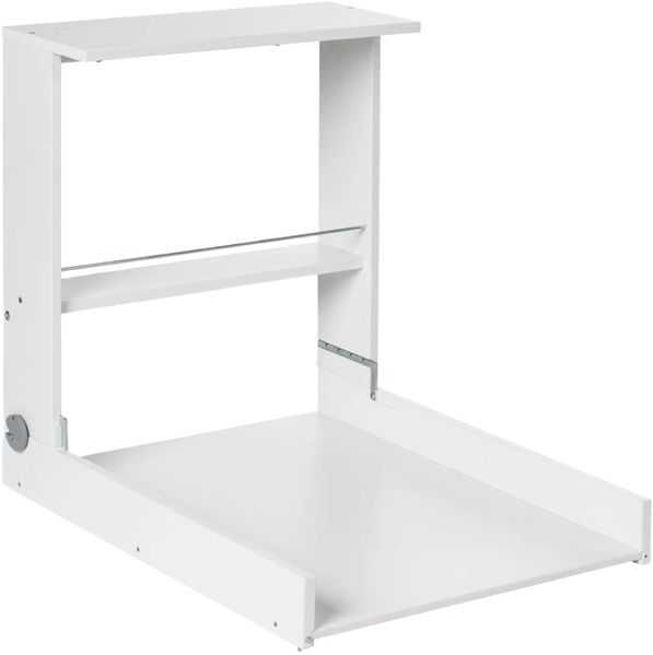 Geuther Wand Wickelregal Wicki I Wickeltisch klappbar inkl. Wickelauflage I Platzsparende Wickelkommode klappbar für Babyzimmer I Wandwickeltisch mit Regalfach I Wickelunterlage abwaschbar | Weiß