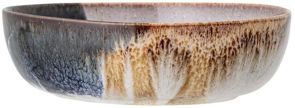 Bloomingville Servierschale Jules Servierschüssel, Steingut braun/blau 750ml 17,5cm Servierschüssel handgefertigt
