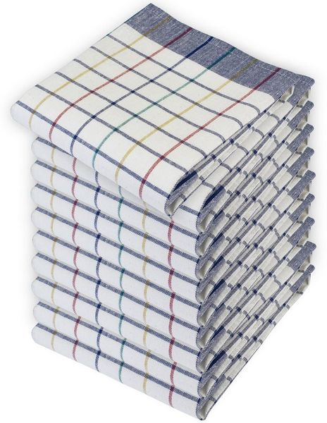 Delindo Lifestyle Geschirrtuch Bern, 10er Set, Baumwolle, Saugstarke Küchentücher, Kariert, 50x70 cm