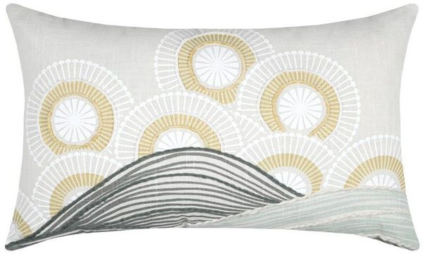 SCHÖNER LEBEN. Dekokissen Kissen Yuki beige grün 30x50cm