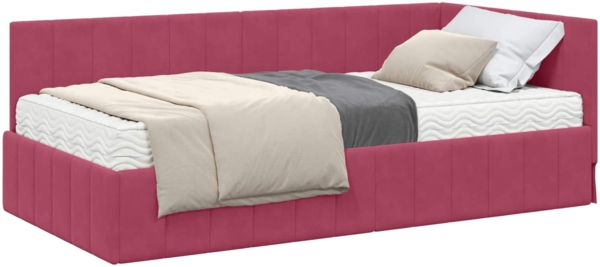 vidaXL Eckbettgestell mit Matratze mit Matratze 2 pcs Grün Samt 3393862