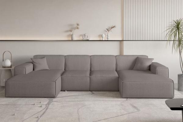 Wohnlandschaft Sofa U-Form CELES PREMIUM XS in Stoff Scala Taupe