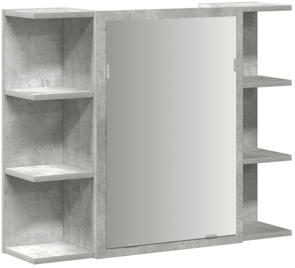 vidaXL Bad-Spiegelschrank Betongrau 80x20,5x64 cm Holzwerkstoff 856035