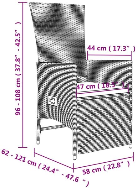 vidaXL 7-tlg. Garten-Essgruppe mit Kissen Beige Poly Rattan 3157578 Bild 9