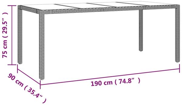 vidaXL 7-tlg. Garten-Essgruppe mit Kissen Beige Poly Rattan 3157578 Bild 10