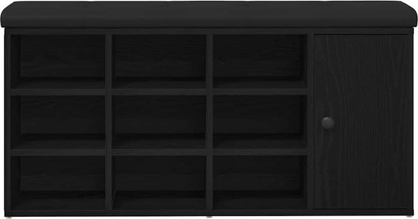 vidaXL Sitzbank mit Stauraum Schwarz Eichen-Optik 102 x 32 x 50 cm 862986 Bild 6