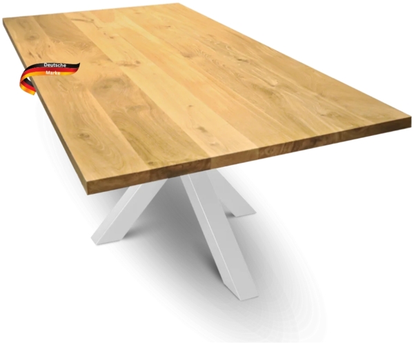 DELUKE® Massivholzplatte Eiche ERIK - 160x80cm | Tischplatte rechteckig Holzplatte Arbeitsplatte aus Massivholz