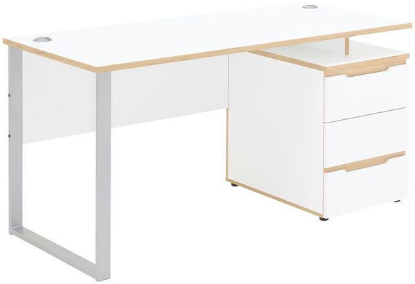 Schreibtisch MEMPHIS 150 x 73 cm mit Container Weiß