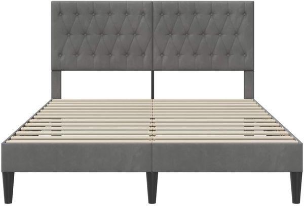 vidaXL Bettrahmen mit Kopfteil Dunkelgrau 160 x 200 cm Samt 42027674 Bild 4