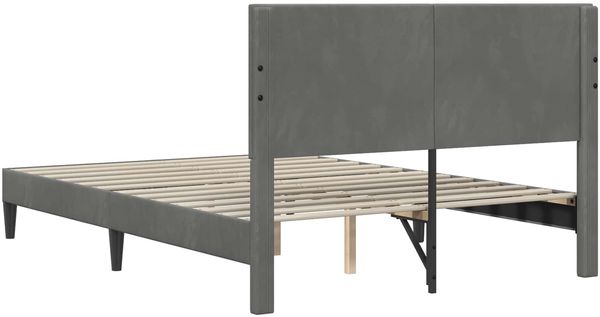 vidaXL Bettrahmen mit Kopfteil Dunkelgrau 160 x 200 cm Samt 42027674 Bild 6
