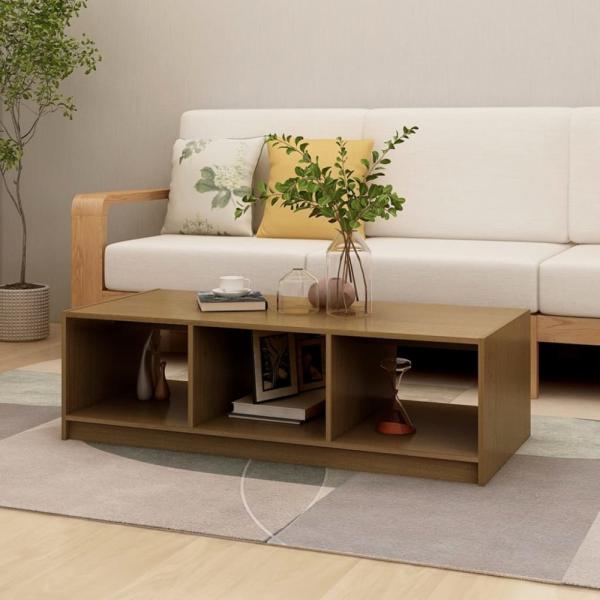 vidaXL Couchtisch Honigbraun 110x50x34 cm Massivholz Kiefer 809915