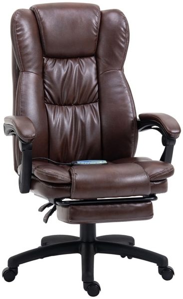 Bürostuhl 68,5 x 68,5 x 113-121 cm mit Massagefunktion, Fußstütze und verstellbarer Rückenlehne