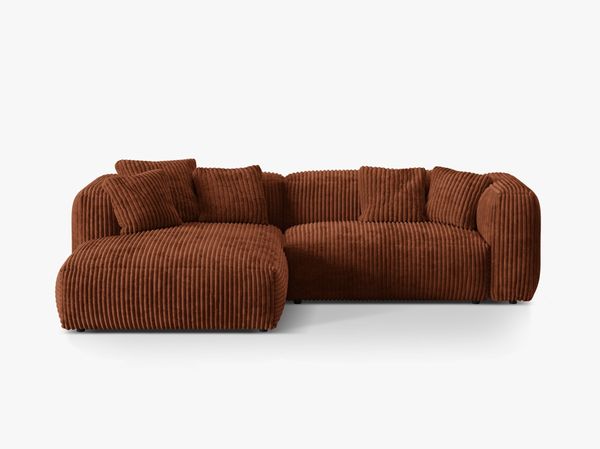 Micadoni Ecksofa Martina 2-Sitzer Links Kord Ziegel