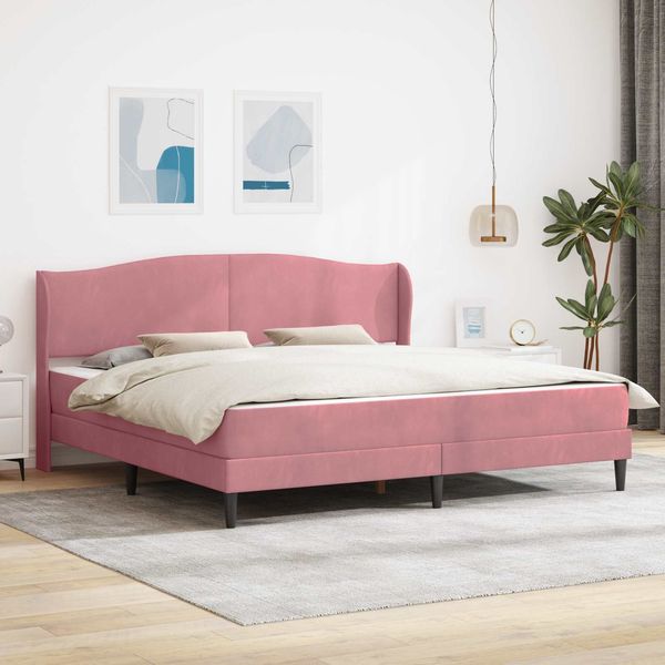 vidaXL Bettrahmen mit Kopfteil Rosa 180x200 cm Samt 3415223