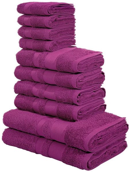 OTTO home Handtuch Set Vanessa, 10-tlg Handtuch-Set, weich, in Standard- und Premium-Qualität, Walkfrottee (Set, 10-St), 100% Baumwolle, Duschtücher, Handtücher, Gästetücher, mit Bordüre
