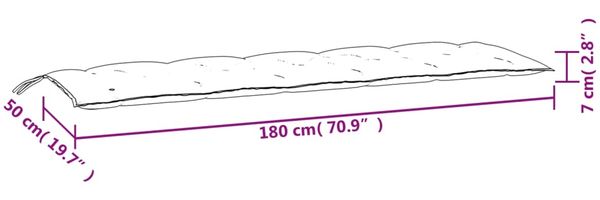 vidaXL Gartenbank-Auflagen 2 Stk. Cremeweiß 180x50x7 cm Oxford-Gewebe 361718 Bild 9