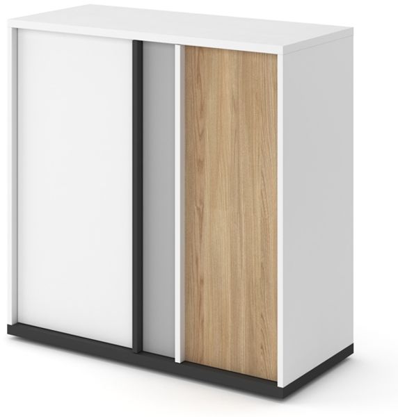Kommode Imola Sideboard 90cm weiß graphit grau Salisbury Eiche