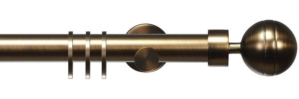 Liedeco Gardinenstange CELKUGEL01SG1L, Ø 25 mm, 1-läufig, Fixmaß, mit Bohren, verschraubt, Metall, 1-läufig im Fixmaß Ø 25 mm