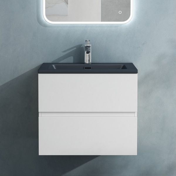 doporro Badmöbel-Set Badezimmermöbel Badezimmer inkl. matt Anthrazit Waschbecken Waschtisch