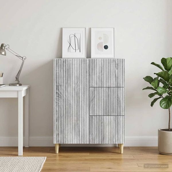 vidaXL Sideboard Graues Sonoma 66 x 34,5 x 90 cm Holzwerkstoff 894631