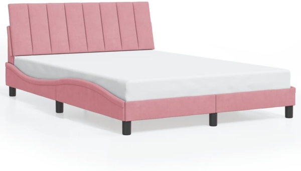 vidaXL Bettgestell ohne Matratze "Hanko" Rosa 140x200 cm Samt 3207854