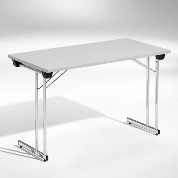 Konferenztisch Kongress hellgrau 1200x500 mm verchromtes Gestell