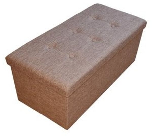style home Sitzbank faltbare Sitzhocker mit Stauraum, 76*38*38cm (Aufbewahrungsbox mit Deckel, gepolstert Sitzwürfel Fußhocker, Sitztruhe aus Leinen), für Wohnzimmer Schlafzimmer, Braun Bild 6