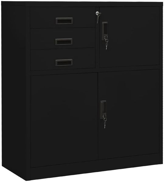 vidaXL Büroschrank Schwarz 90 x 40 x 102 cm Stahl [336407]