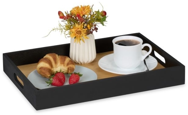 Rechteckiges Tablett aus Bambus