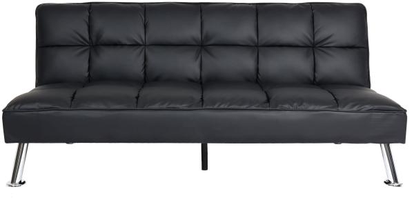 Sofa HWC-K21, Klappsofa Couch Schlafsofa, Nosagfederung Schlaffunktion Liegefläche 181x107cm ~ Kunstleder, schwarz