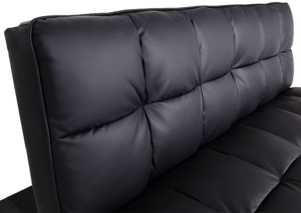 Sofa HWC-K21, Klappsofa Couch Schlafsofa, Nosagfederung Schlaffunktion Liegefläche 181x107cm ~ Kunstleder, schwarz Bild 7