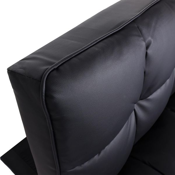 Sofa HWC-K21, Klappsofa Couch Schlafsofa, Nosagfederung Schlaffunktion Liegefläche 181x107cm ~ Kunstleder, schwarz Bild 8