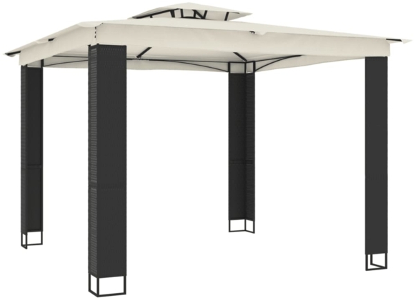 vidaXL Pavillon mit Doppeldach Creme 2,94x2,94 m Stahl 368444