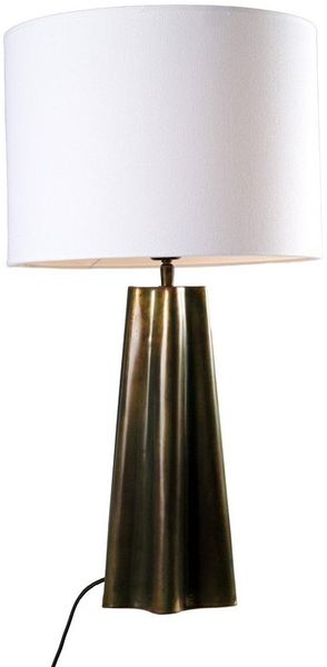 PR Home 4374402-FR01 Tischleuchte Aira Öl Messing Optik Schirm Weiß 65cm