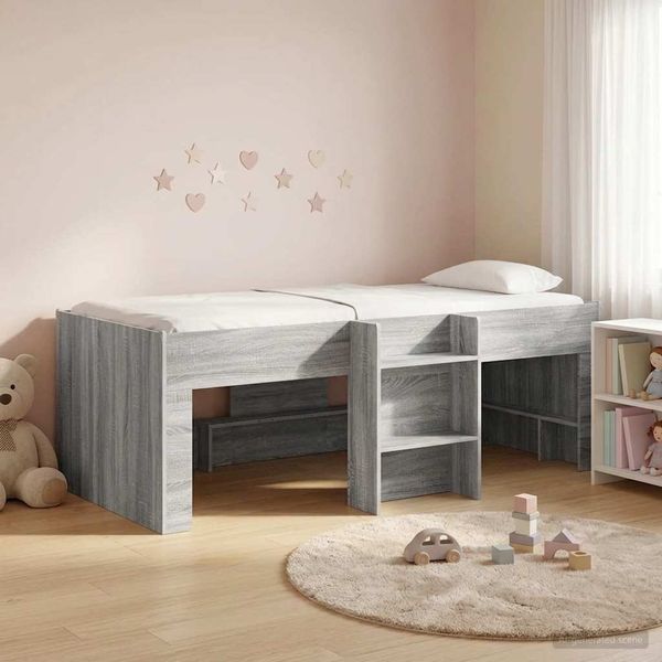 vidaXL Hochbett für Kinder 2 pcs Grau Sonoma 193 x 96,1 x 68,5 cm 3422592