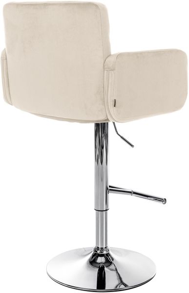 CLP Barhocker Los Angeles Samt höhenverstellbar und drehbar,creme chrom Bild 7