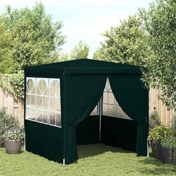 vidaXL Profi-Partyzelt mit Seitenwänden 2×2m Grün 90 g/m² 48532