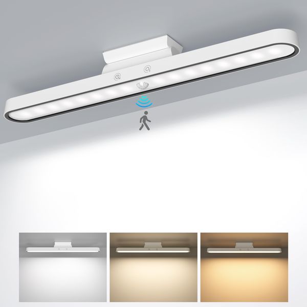 Realky Unterbauleuchte Küche LED, Schrankbeleuchtung Kabellos mit Bewegungssensor, Dimmbar USB C Aufladbar Lichtleiste LED 2500mAh, Unterschrank Beleuchtung Küche für Schreibtisch, Küche, Schrank