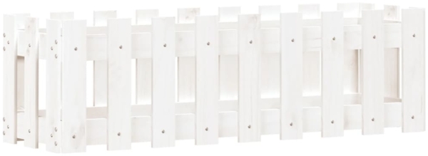 vidaXL Hochbeet Lattenzaun-Design Weiß 100x30x30 cm Massivholz Kiefer 832473