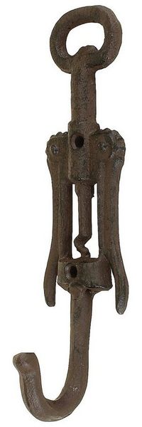 Macosa Home Wandhaken Korkenzieher rustikal Gußeisen Dunkelrostfarben, Bar, Wohnraum, (1-St, Schlüssel-Haken Wanddeko), Deko-Haken Nostalgie Garderobenhaken Kleiderhaken