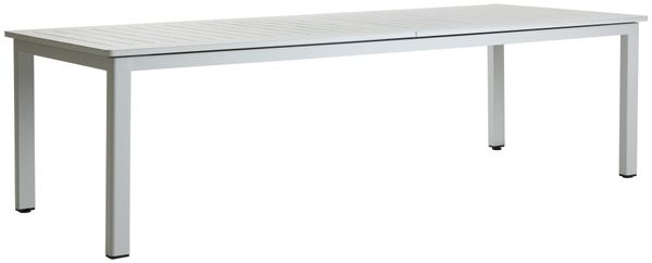 Gartenesstisch Lomma XL von Brafab, aus Aluminium, modern, ausziehbar, hellgrau, 260-380x100 cm