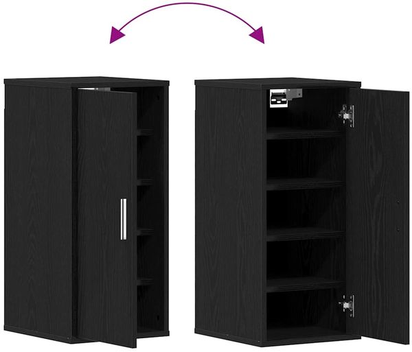 vidaXL Schuhschrank Schwarz Eichen-Optik 32x35x70 cm Holzwerkstoff 862075 Bild 8