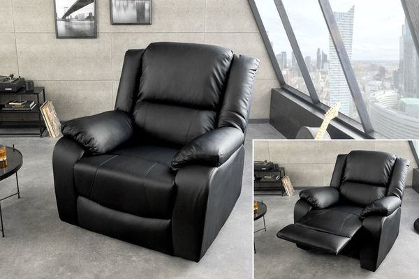 riess-ambiente TV-Sessel HOLLYWOOD schwarz – Kinosessel, verstellbare Rückenlehne, Heimkino (Einzelartikel, 1-St), bequemer Relaxsessel mit Lehnenverstellung – ideal fürs Wohnzimmer