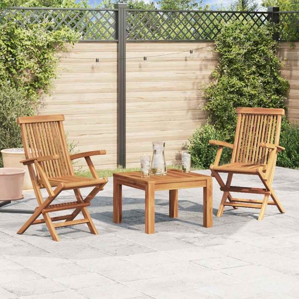 vidaXL Gartenstühle 2 Stk. Klappbar Massivholz Teak 41999