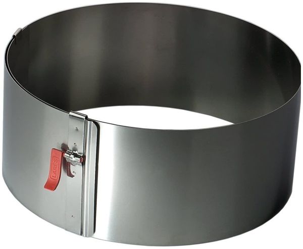 Lares Tortenring mit Klemmhebel H: 7cm Ø 10-18 cm Federbandstahl fruchtsäurefest 6013